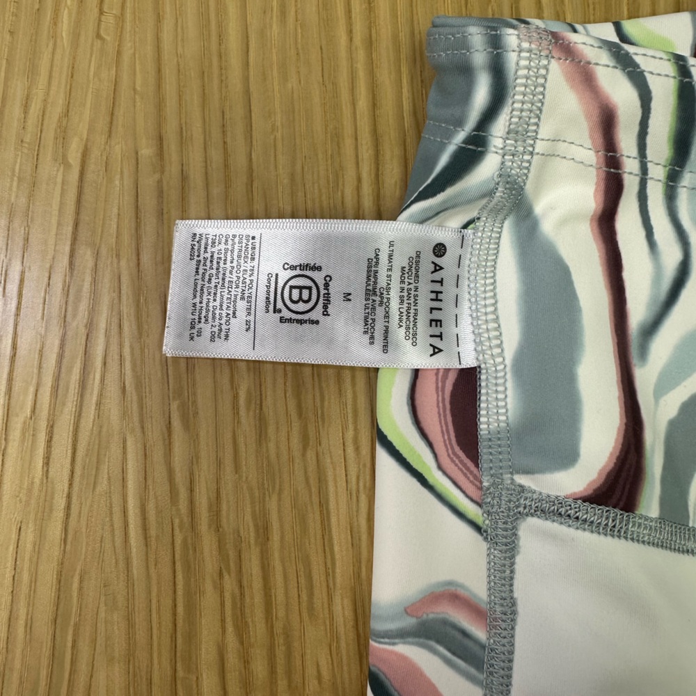 ATHLETA, Ultimate Stash Pocket Printed Capri, Marble Swirl, Size Medium - Picture 7 of 11